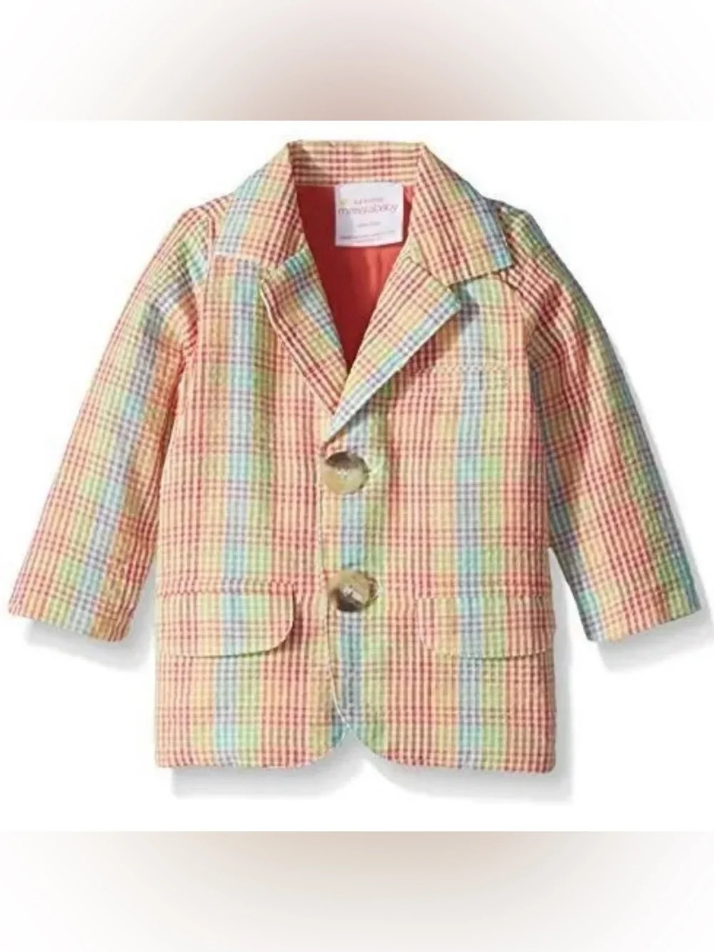 NWT [Masala Baby] Crosby Buttoned Blazer Multi-Color Plaid Baby/Toddler 3-6M - Picture 3 of 16
